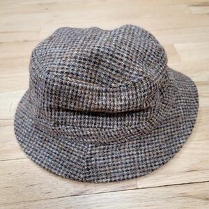 L.L. Bean Harris Tweed Bucket Hat Size Small Gore-Tex Wool Vintage Handwoven